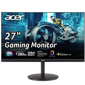 acer Nitro 27" WQHD 2560 x 1440 PC Gaming Monitor | AMD FreeSync Premium | Up to 180Hz Refresh | Up to 0.5ms | HDR400 | DCI-P3 95% | 1 x Display Port 1.2 & 2 x HDMI 2.0 | XV272U V3bmiiprx