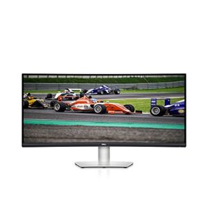 Dell S3422DW Curved Monitor - 34-inch WQHD (3440 x 1440) Display, 1800R Curved Screen, Built-in Dual 5W Speakers, 4ms Grey-to-Grey Response Time, 16.7 Million Colors - Silver