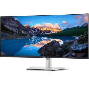 Dell U3821DW UltraSharp Curved USB-C Hub Monitor - 37.52-inch WQHD (3840 x 1600) 60Hz 2300R Curvature Display, 8ms Response time, USB-C/DP/HDMI/RJ-45, Height/Slant/Tilt/Swivel Adjustability - Silver